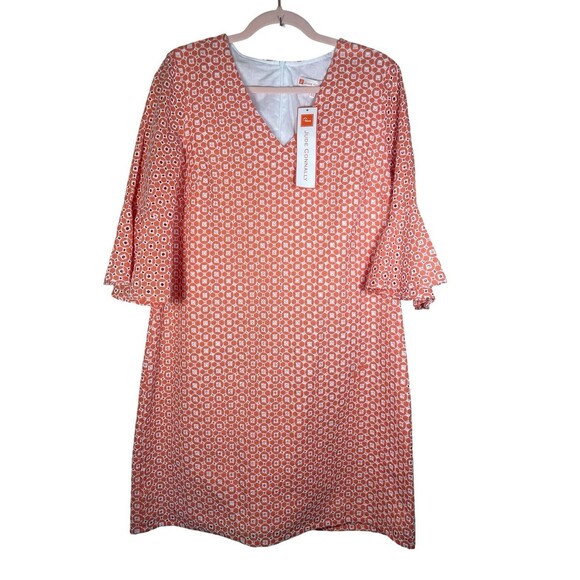 Jude Connally Kerry  Dress Bamboo Lattice Apricot Jude Cloth V Nk XL. $218 - Picture 2 of 13